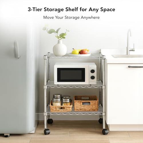 3 Tier Wire Shelving Unit Storage Rack, Metal Heavy Duty Utility - Image 7