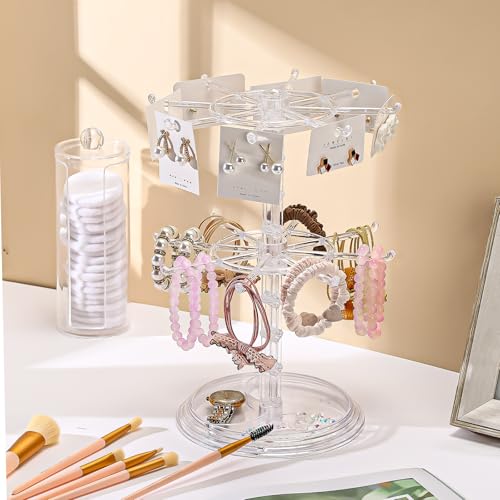 Yuntau 2 Pcs 2 Tier Keychain Display Stand for Bracelet, Rotating - Image 3