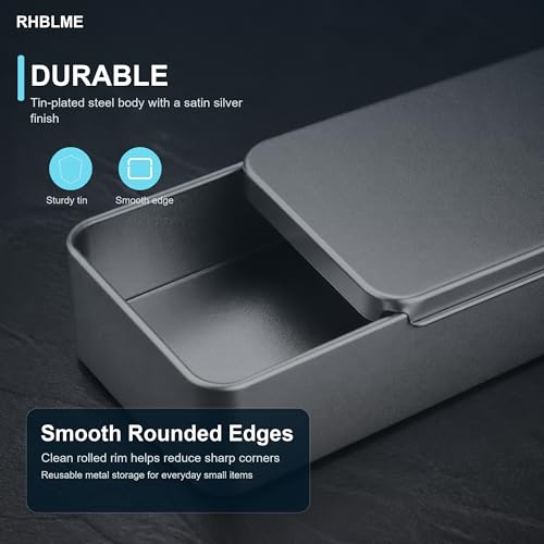 RHBLME 12 Pack Rectangular Tin Boxes with Lids, 4.9 x 3.6 x 1.8 - Image 4