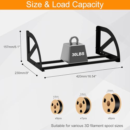 Demao 3D Printer Filament Rack, 2 Pack Wall-Mounted - Image 4