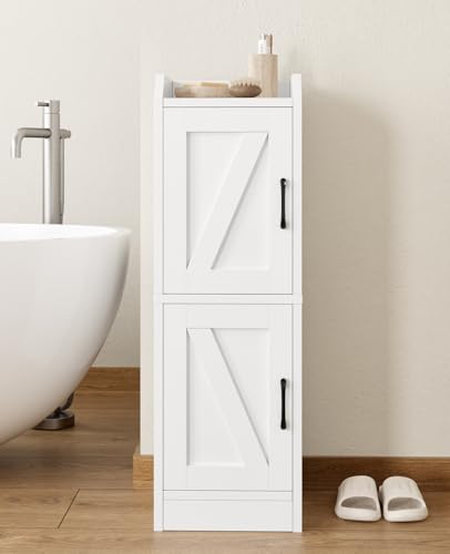 Narrow Bathroom Storage Cabinet with 2 Doors and Shelves, 9.8" W - Image 2
