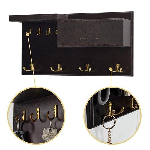 JackCubeDesign Entryway Coat Rack Wall Mount Key Holder Mail - Image 6