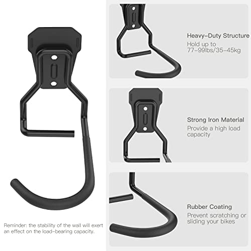 Housolution Bike Wall Mount with Fixed Hook, [4 Pack] Bike - Image 6