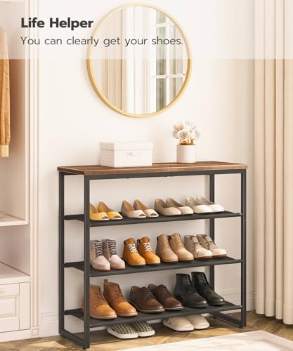 HOOBRO Shoe Rack, 4 Tier Shoe Storage Organizer with 3 Oxford - Image 4