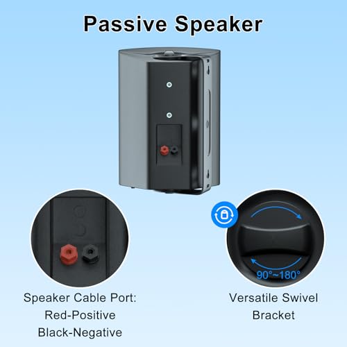 STUDIOFINIX 5.25 Inch 600W Passive Indoor Outdoor Speakers Wired - Image 3