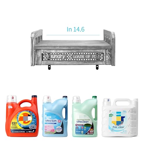 Laundry Shelf Organizer - Wall-Mounted Wooden Detergent Cup - Image 3