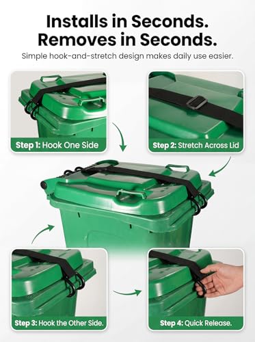 Trash Can Locks 4 Pack, Lid Lock Straps for Raccoons - Image 6