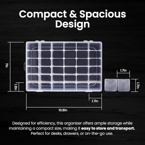 Budreu 4pack 36 Grids Plastic Clear Organizer Box Bead - Image 3