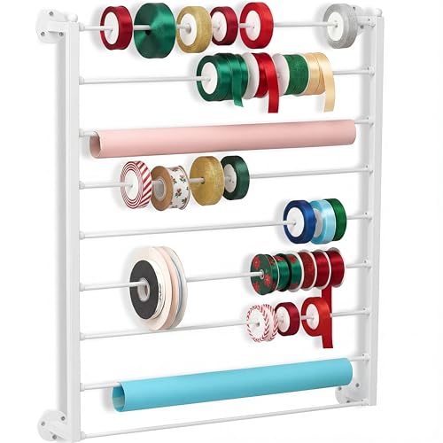 Menkxi 9 Tier Wall Mounted Ribbon Organizer Metal Ribbon - Image 2