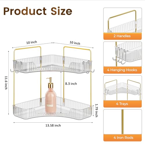 Corner Bathroom Counter Organizer 2 Tier Bathroom Organizers - Image 3