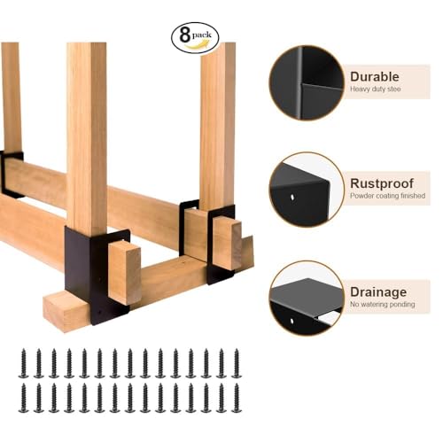 8 Pack Adjustable Firewood Log Storage Rack Bracket - Image 5