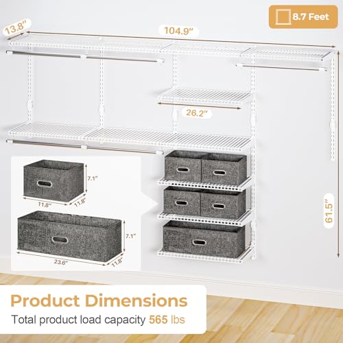 Sturdy Closet Organizer System: 8.7 Ft. Custom Metal Wire - Image 3