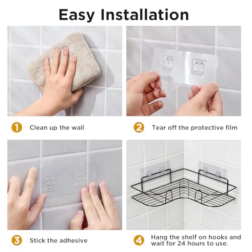 Corner Shower Caddy, 2 Pack Adhesive Shower Corner Organizer - Image 8