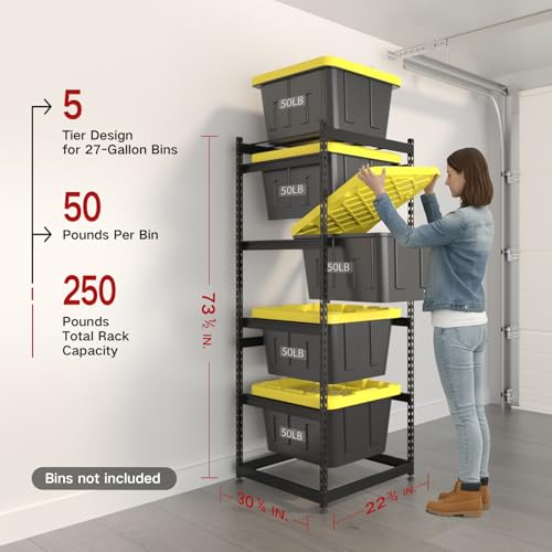 27 Gallon Tote Storage Rack, Heavy-Duty Storage Bin Rack - Image 3