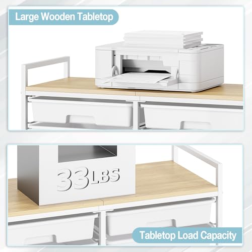 TOOLF 12 Drawers Rolling Storage Cart with Wooden Top - Image 7
