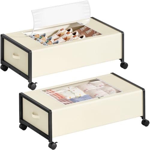 Hoctieon 70L Under Bed Storage with Wheels, 2-Pack Rolling - Image 2
