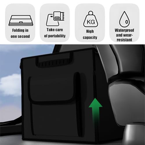 Car Trunk Organizer with Lid Collapsible Oxford Cloth Black - Image 6