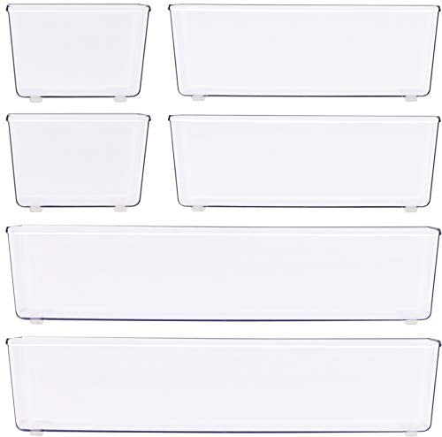 Simple Houseware Clear Desk Drawer Organizer, Assorted Sizes - Image 3