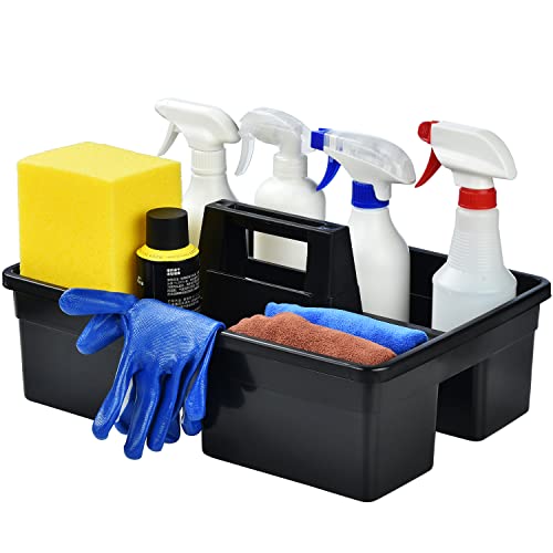 3-Compartment Plastic Cleaning Caddy Basket – Stackable - Image 2