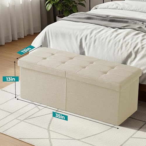 35-INCH Storage Ottoman Bench, Footrest with Storage - Image 4