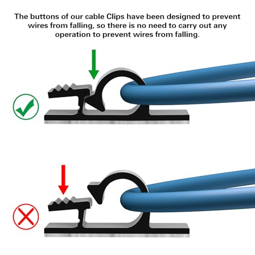 XHF 100pcs Adhesive Cable Wire Clips Black, Outdoor | All Products - Image 4