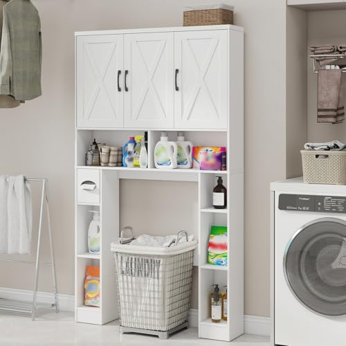 Vabches Over The Toilet Storage Cabinet with 3 Barn - Image 5