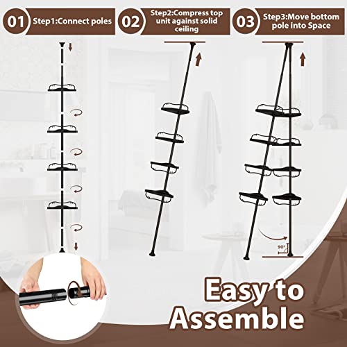 Corner Shower Caddy Tension Pole - Heavy Duty Floor | All Products - Image 7