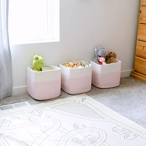 Storage Cubes 11 Inch Cotton Rope Woven Baskets | Home Organization - Image 5