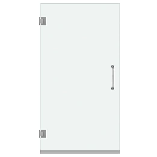 Fab Glass and Mirror Frameless Shower Door - 3/8" SGCC Tempered Safety Glass with SmartGuard Coating - Single Hinged Design - 30" x 72" Chrome Finish