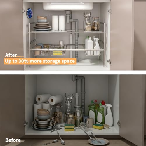 Under Sink Organizer 2 Tier Expandable bathroom Storage - Image 4