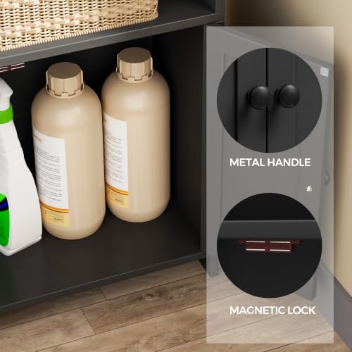 Small Bathroom Storage Cabinet, Bathroom Floor Cabinet, 14.6" W - Image 6