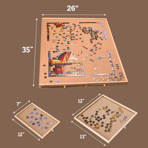 1500 Piece Rotating Wooden Puzzle Board (Fits Puzzles Up - Image 4