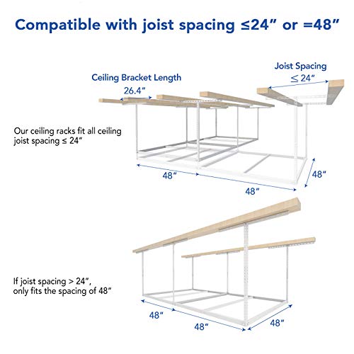 FLEXIMOUNTS 4x8 Overhead Garage Storage Rack, Without Decking - Image 3