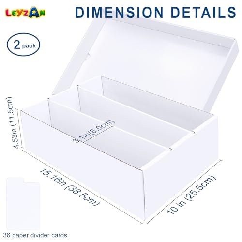 2-Pack Trading Card Storage Box, 3-Row Bulk Storage - Image 3