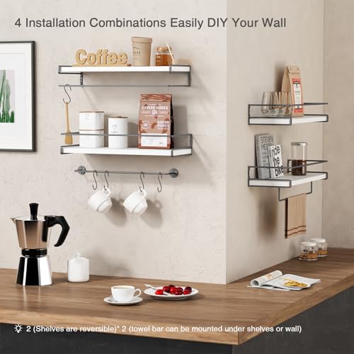 Forbena White Floating Shelves for Bathroom Organizer Over - Image 7