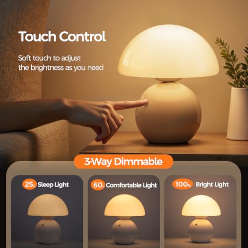 NIORSUN Wireless Mushroom Lamp,Table Lamp for Bedroom - Image 4