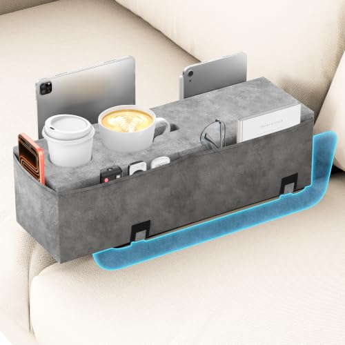 Removable Sofa Armrest Couch Caddy with Cup Holder Insert Between - Image 2