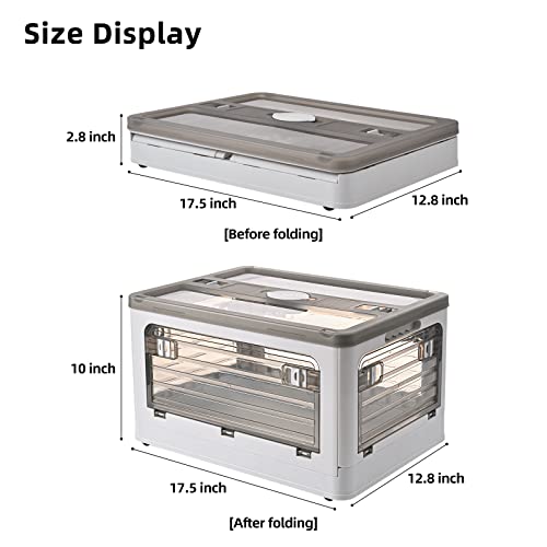 32Qt Plastic Storage Bins With Lid, Collapsible With Wheels - Image 4