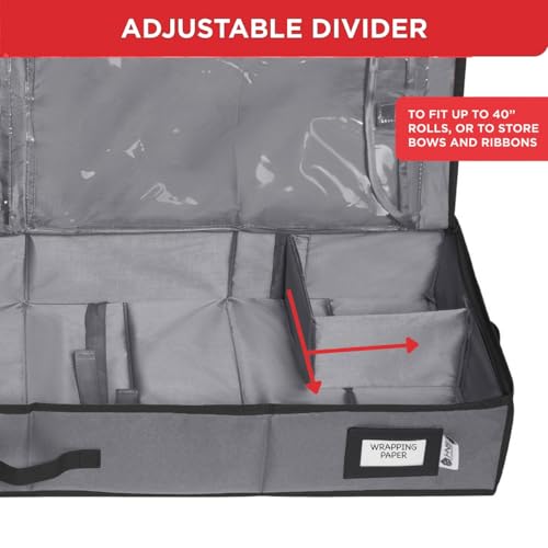 HOLDN’ STORAGE Premium Wrapping Paper Storage Container, Grey - Image 7