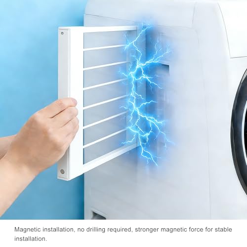 White Magnetic Appliance Shelf, Side Storage for Fridge & Washer - Image 7