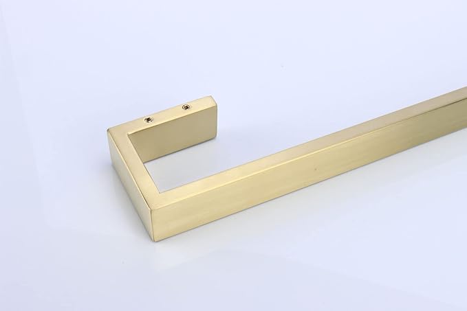 TocTen Bath Towel Rack - Square Base Thicken SUS304 Stainless Steel Towel Bar for Bathroom, Bathroom Bar Accessories Towel Rod Heavy Duty Wall Mounted Towel Holder (Brushed Gold, 24 Inch)