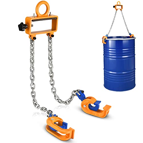 55 Gallon Drum Lift, 2200 lb Chain Drum Lifter for Steel - Image 2