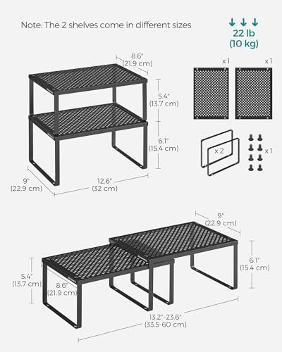 SONGMICS Set of 2 Metal Spice Racks, Stackable Expan | All Products - Image 3