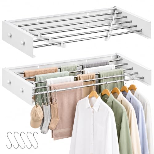 Wall Mounted Drying Rack Stainless Steel 31.5" | Laundry & Clothing - Image 2