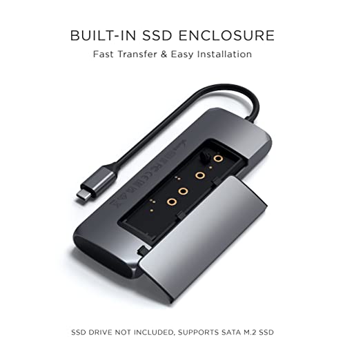 Satechi Hybrid USB-C Multiport Adapter, M.2 SATA SSD Enclosure - Image 3