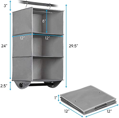 HOLDN’ STORAGE Hanging Closet Organizer with Garment Rod, 3-Shelf - Image 4