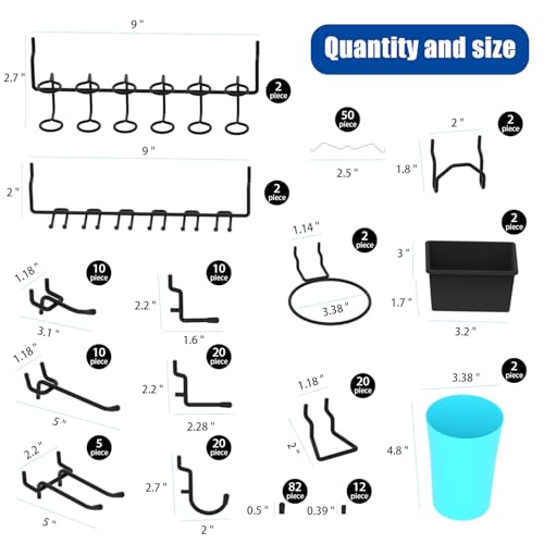 157 PCS Extra Thick Pegboard Hook Set, Metal Pegboard - Image 4