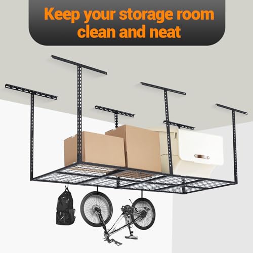 3x8FT Overhead Garage Storage Rack, 22"-40" Height | Garage Storage - Image 6