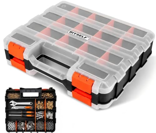 DIYSELF Screw Organizer, Double-Sided 34-Compartment - Image 2