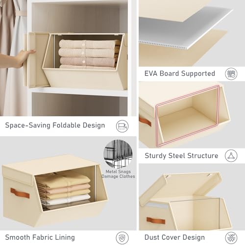 Stackable Closet Organizers and Storage Bins, Open Front Closet - Image 6